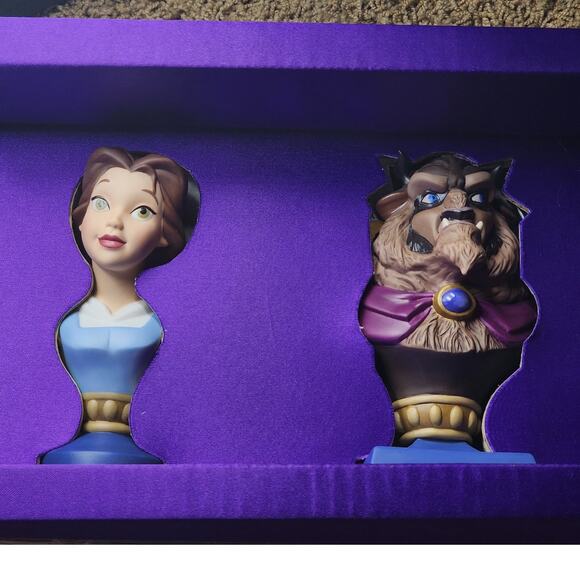 WDCC Disney Belle Beauty Beast Bust Figurines Set Portrait Series LE COA Boxed - Picture 1 of 13